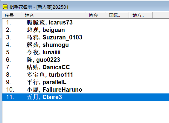 2025“栢龙杯”1月黑白棋新人王争霸赛赛后战报 2025“栢龙杯”1月黑白棋新人王争霸赛赛后战报